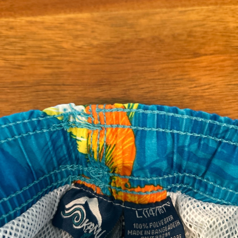 Kamik Tropical Blue and Orange Swim Trunks